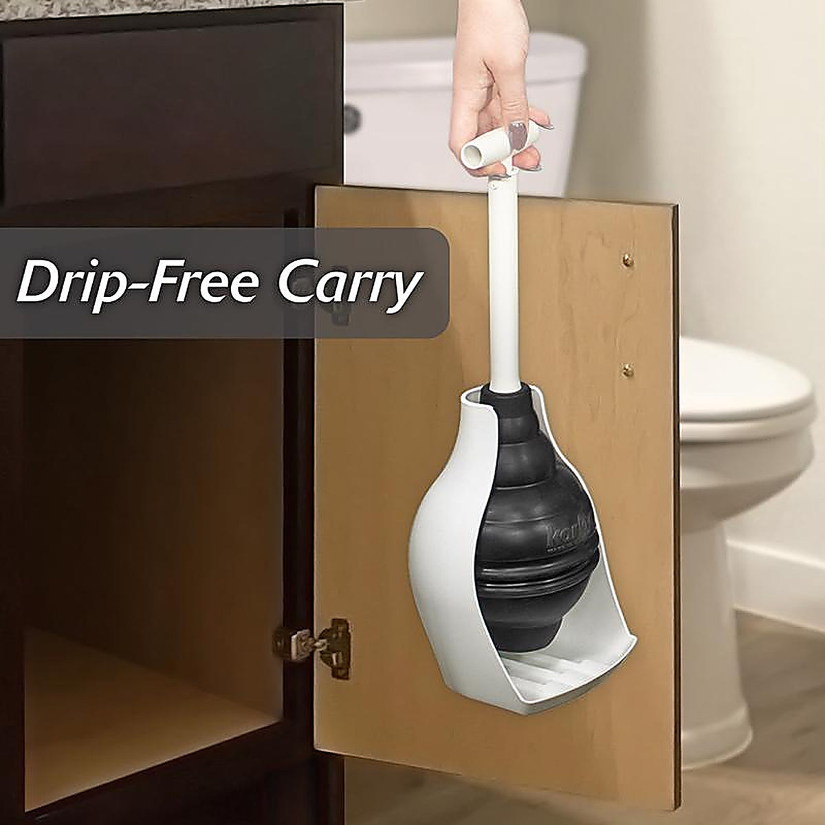 Korky - 97-4A - Beehive Max Toilet Plunger with Holder 16 in. L x 6 in. Dia.