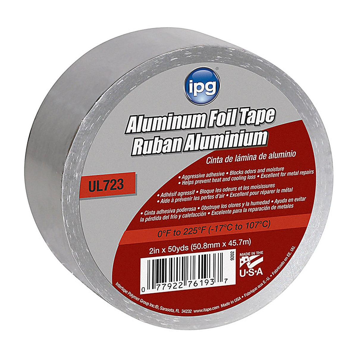 IPG - 9202 - 2 in. W x 50 yd. L Silver Foil Tape
