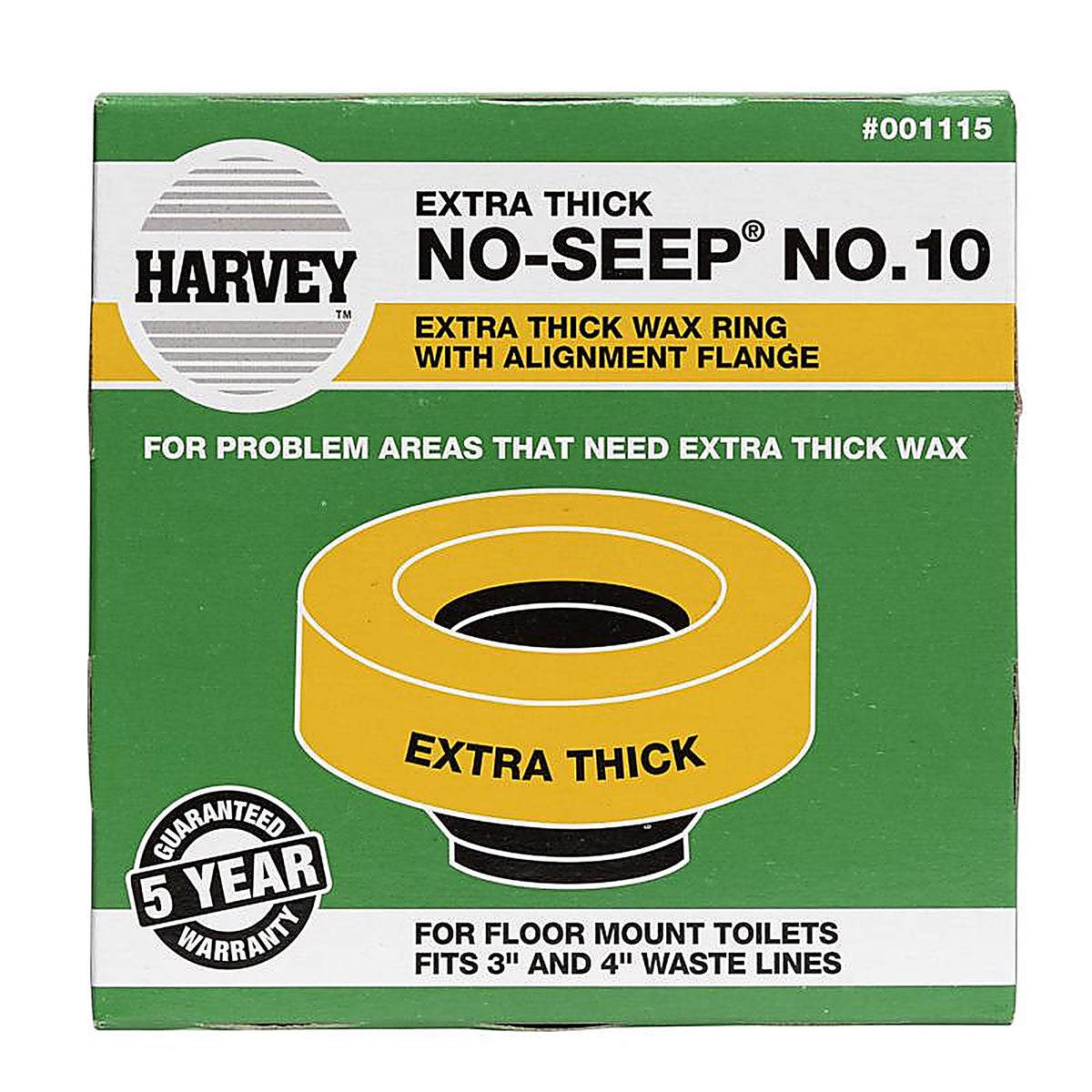 Oatey - 001115-24 - Harvey's Bol-Wax Wax Ring Polyethylene/Wax For 3 inch and 4 inch Waste Lines