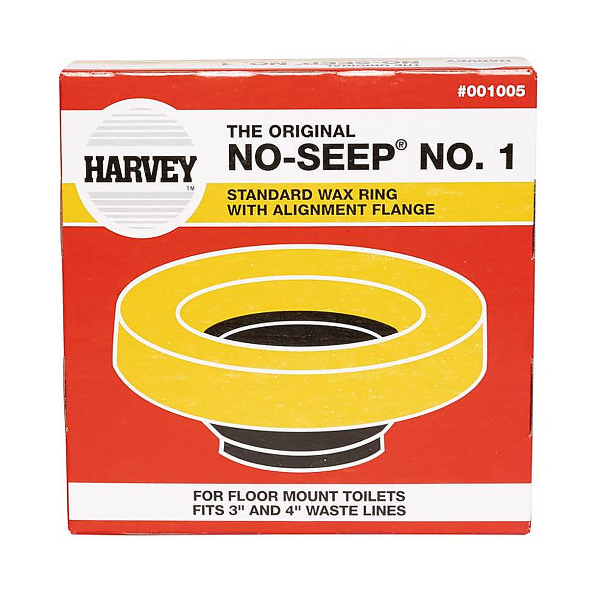 Oatey - 001005-24 - Harvey's No-Seep Wax Ring Polyethylene/Wax For 3 inch and 4 inch Waste Lines