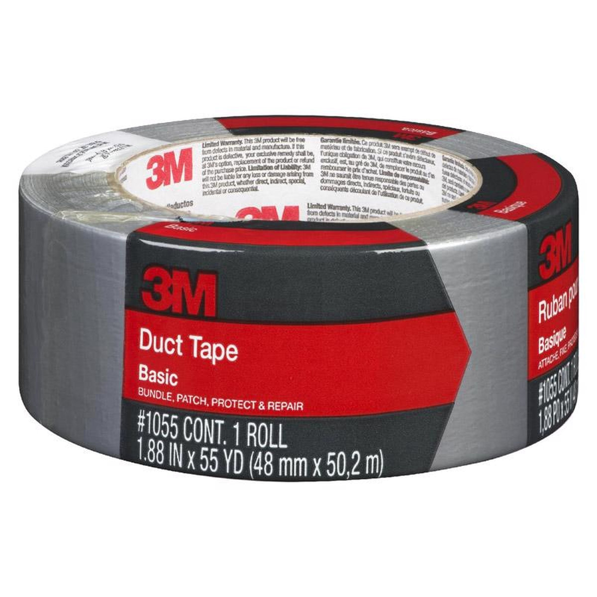 3M - 1055 - Scotch 1.88 in. W X 55 yd L Gray Solid Duct Tape