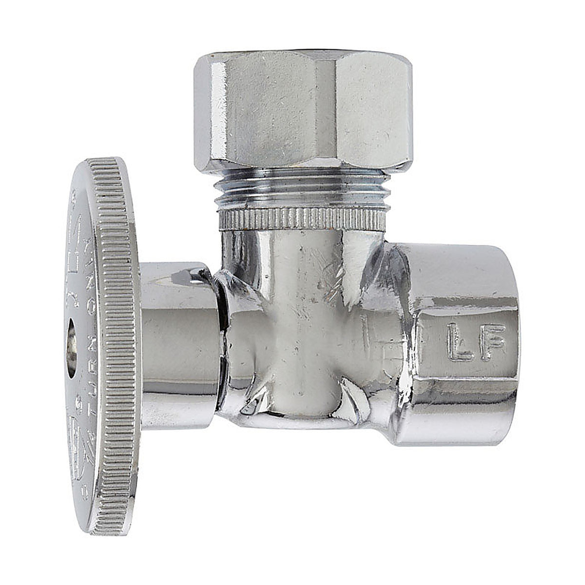Plumb Pak - PP51-1PCLF - 1/2 in. FIP x 1/2 in. Compression Brass Angle Valve
