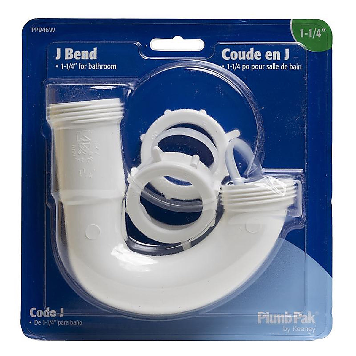 Plumb Pak - PP946W - 1-1/4 in. Dia. Plastic J-Bend