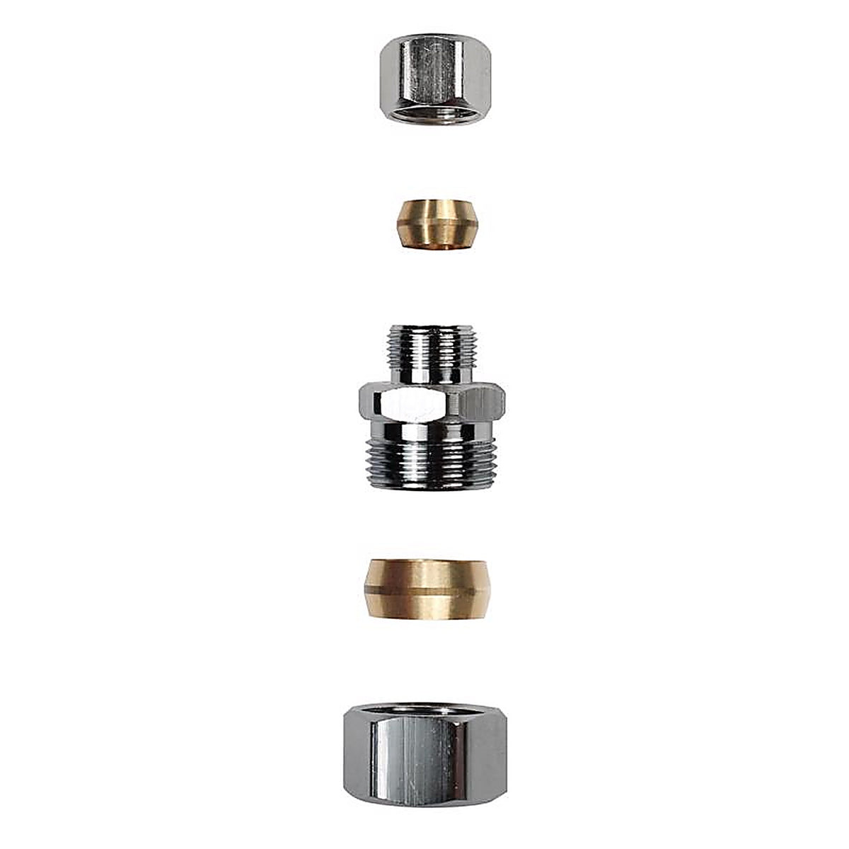 Plumb Pak - PP80PCLF - 1/2 in. Compression X 3/8 in. D Compression Brass Straight Connector