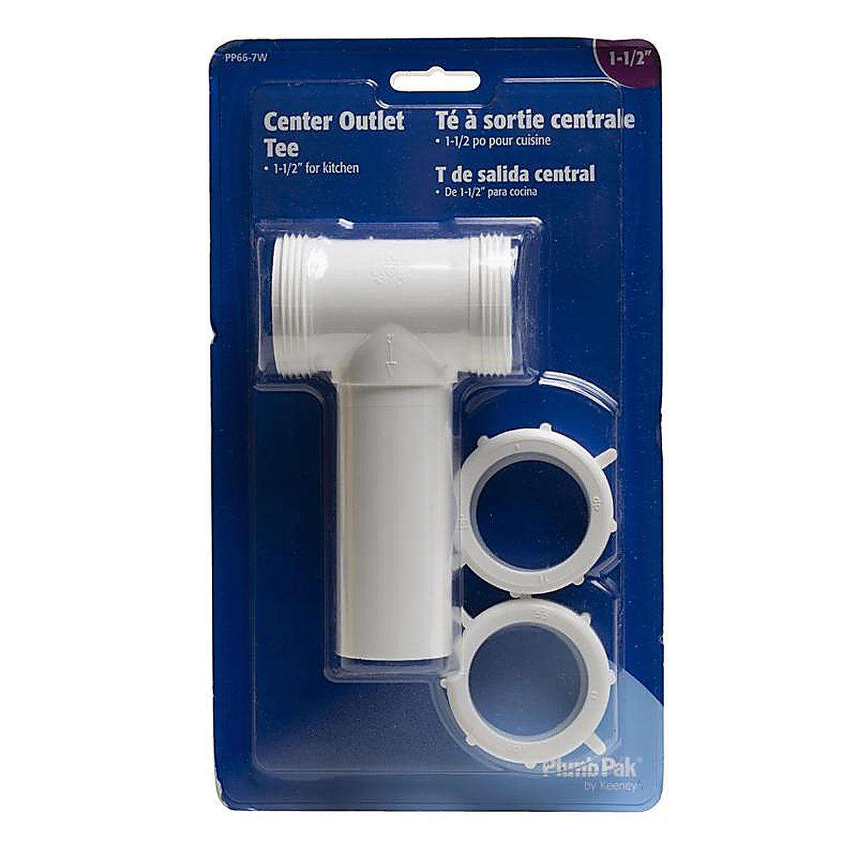Plumb Pak - PP66-7W - 1-1/2 in. Dia. Plastic Tee and Tailpiece