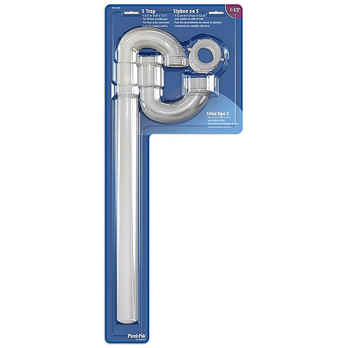 Plumb Pak - PP66-3W - 1-1/2 in. Dia. Plastic S-Trap