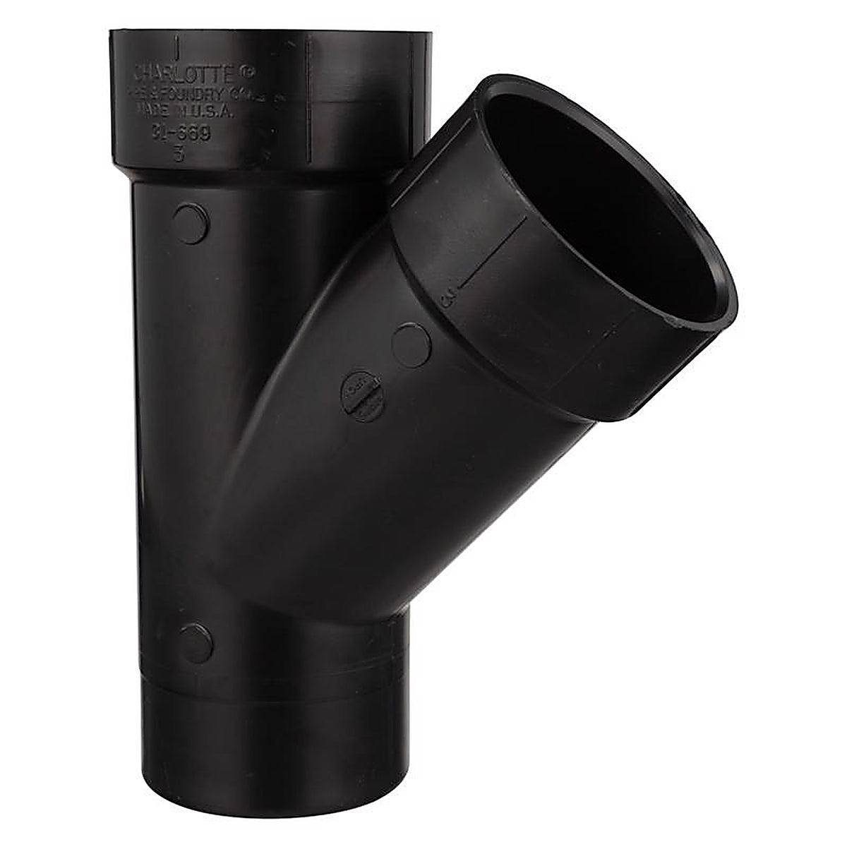 Charlotte Pipe - ABS006021000HA - 3 in. Spigot x 3 in. Dia. Hub ABS Street Wye