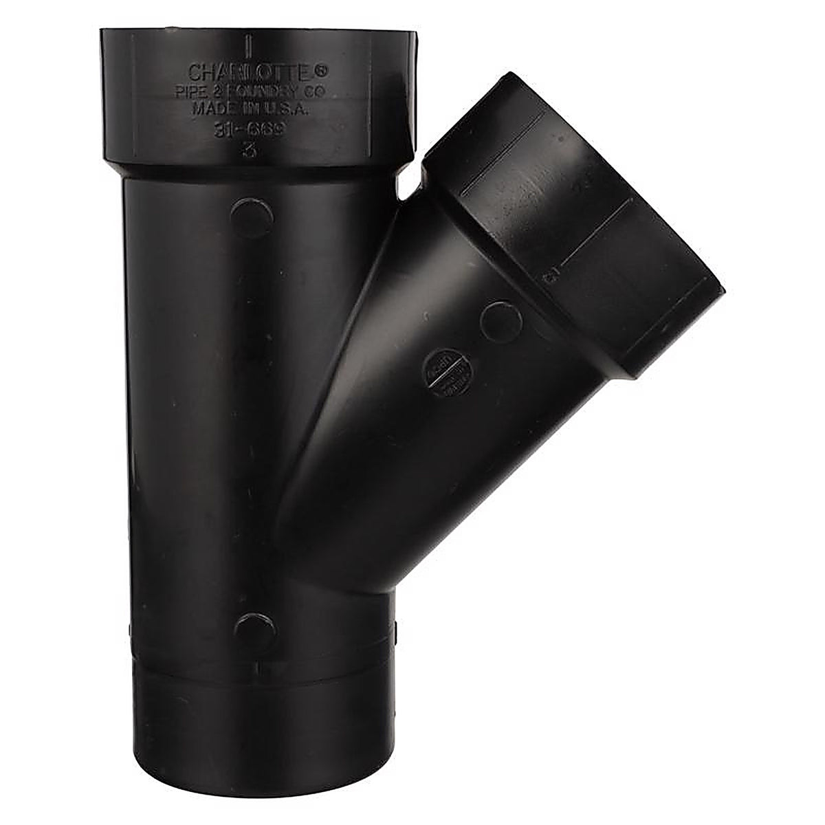 Charlotte Pipe - ABS006021000HA - 3 in. Spigot x 3 in. Dia. Hub ABS Street Wye