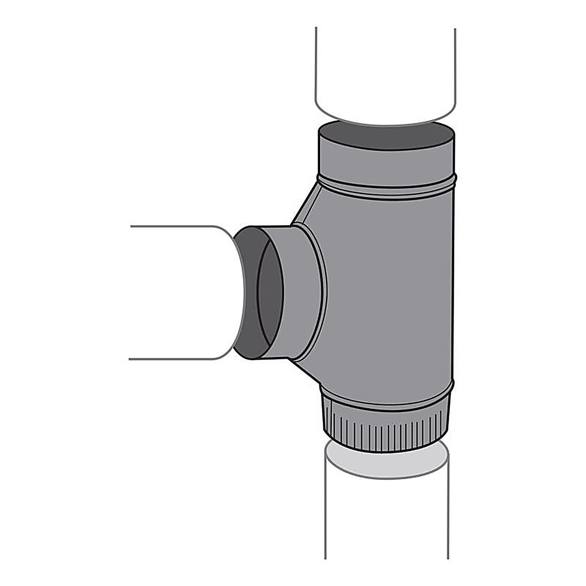 Imperial - BM0084 - 7 in. X 7 in. X 7 in. Metal Stove Vent Tee