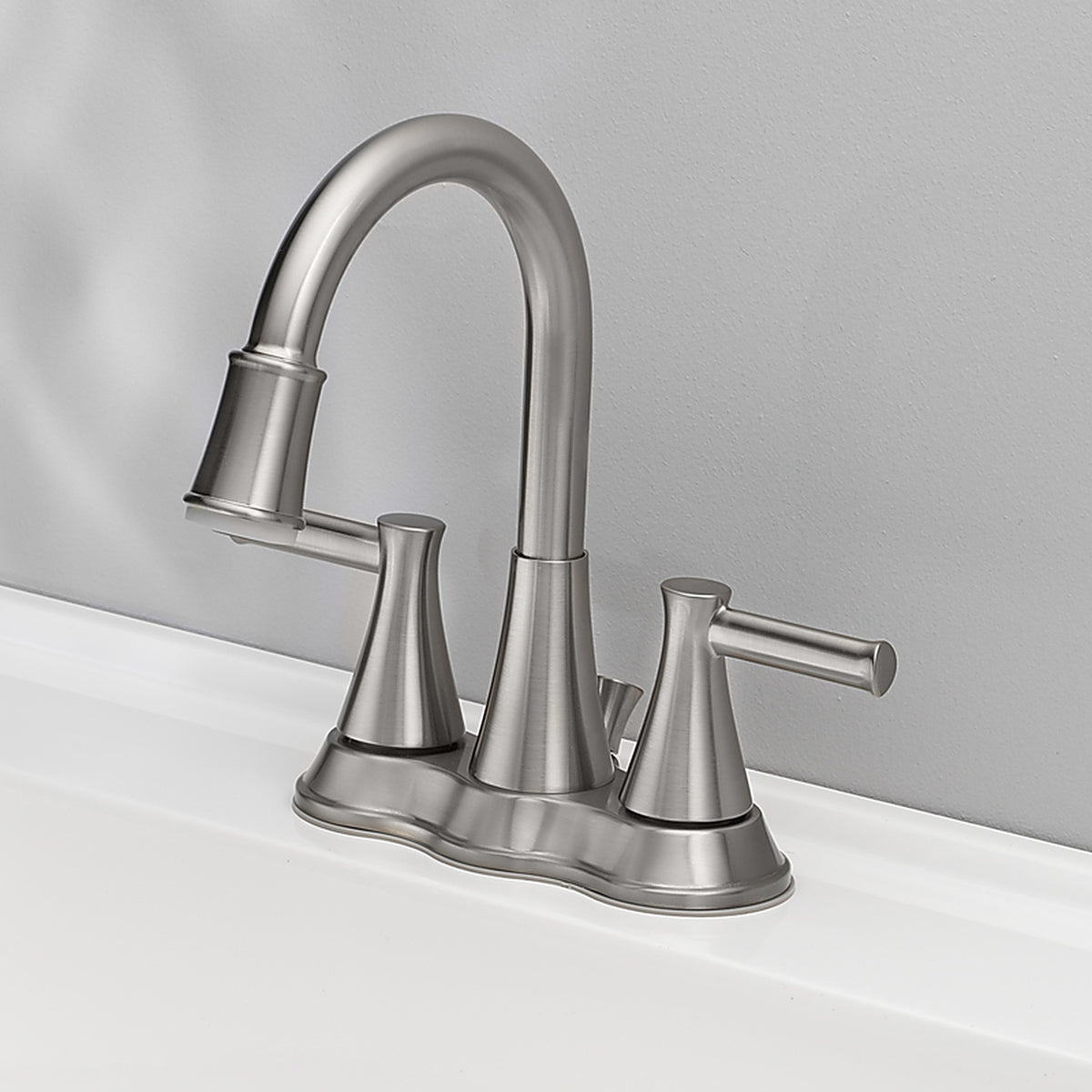 OakBrook - 67513W-6104 - Doria Brushed Nickel Two Handle LED Lavatory Pop-Up Faucet 4 in.