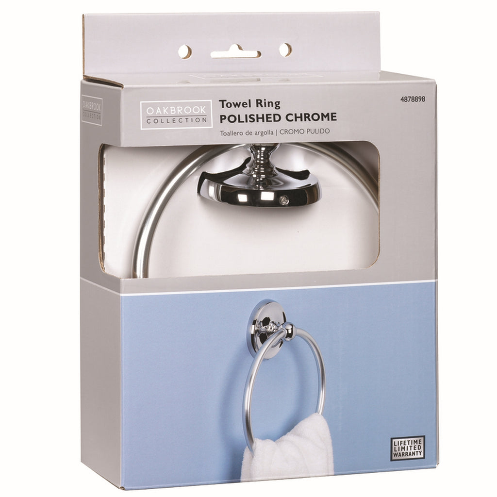 OakBrook - 355-0501 - Polish Chrome Towel Ring Zinc