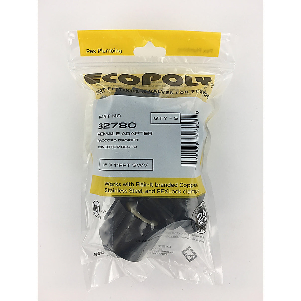 Flair-It - 32780 - Ecopoly 1 in. PEX Barb x 1 in. Dia. FPT Female Adapter