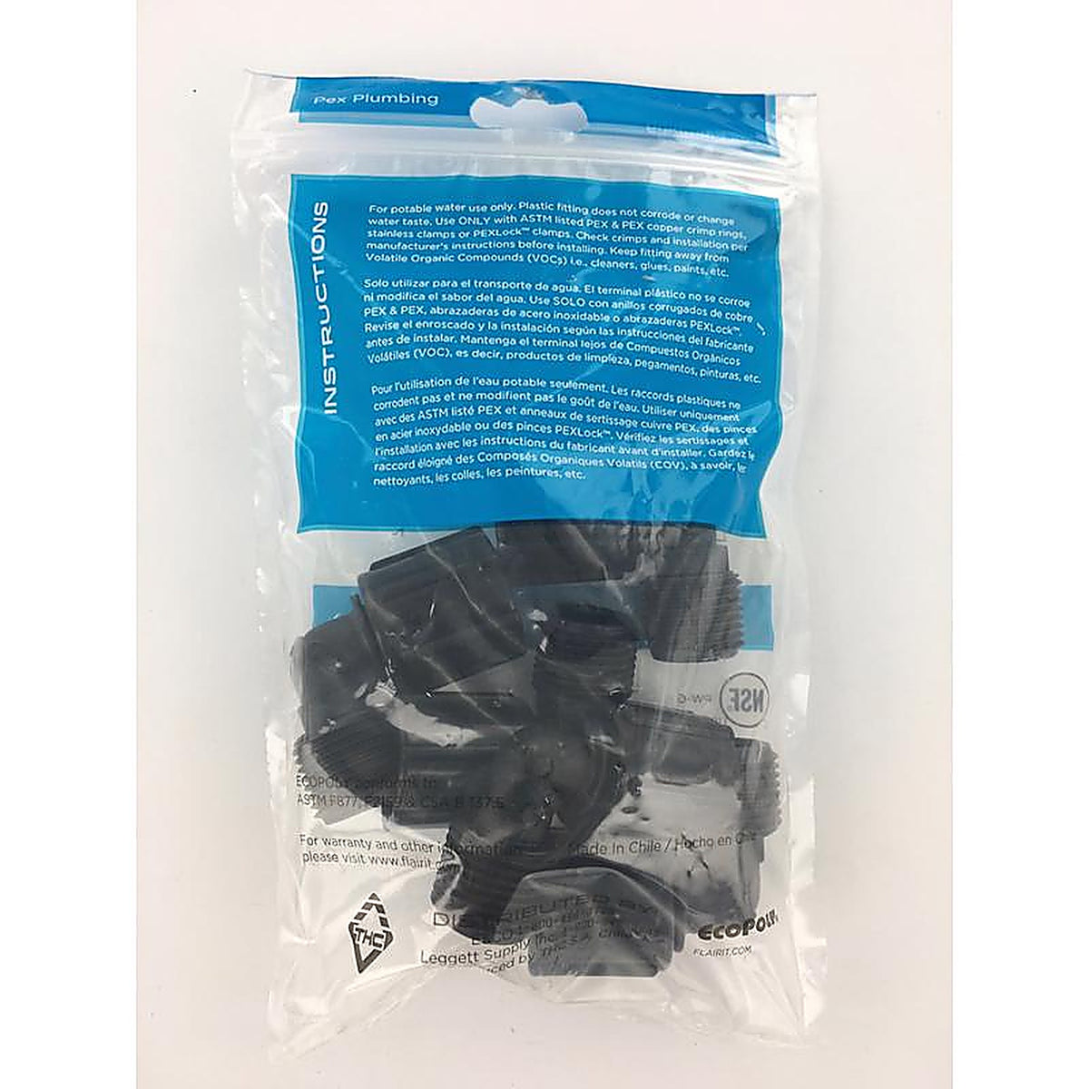 Flair-It - 32785 - Ecopoly 1/2 in. MPT x 1/2 in. Dia. FPT Swivel Elbow