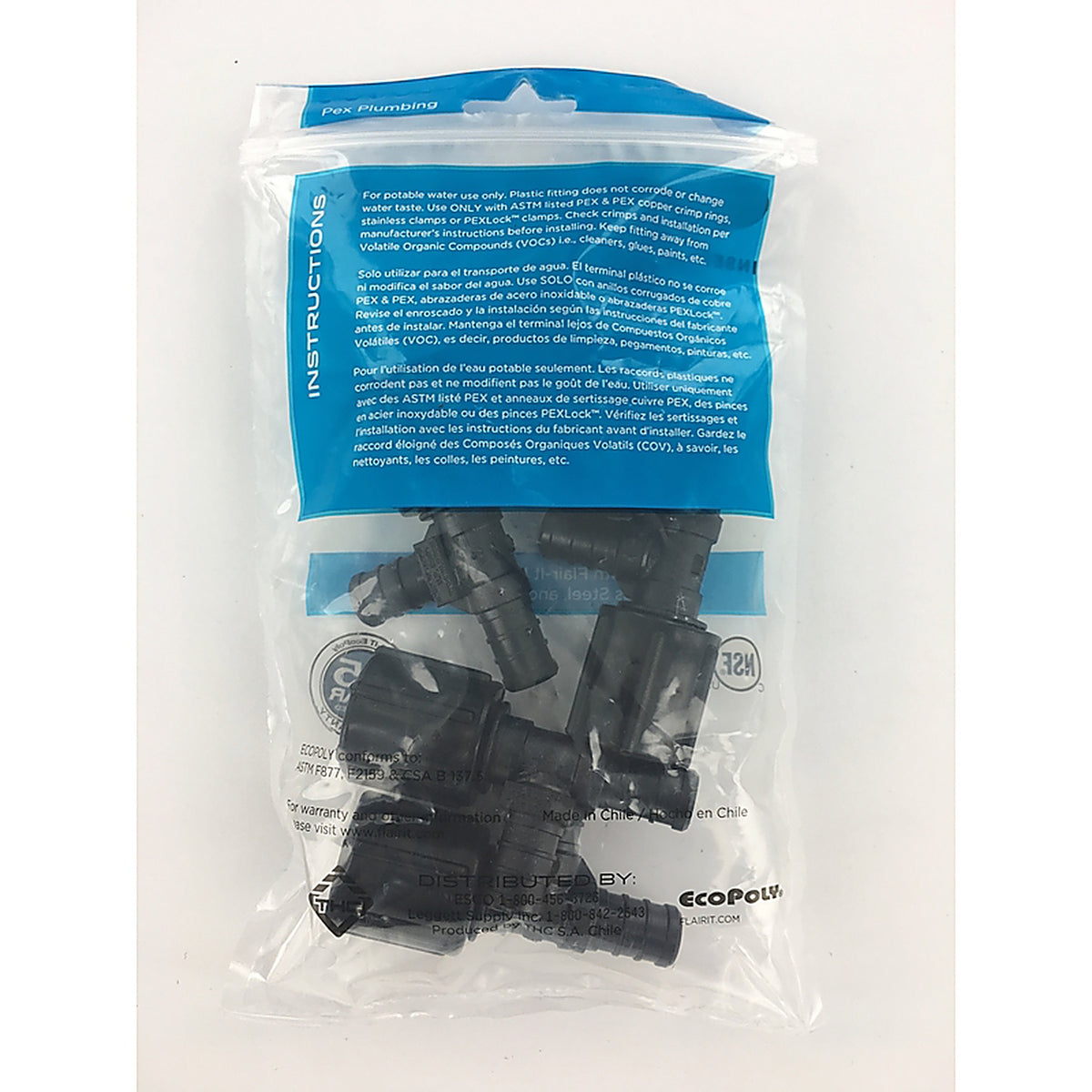 Flair-It - 32828 - Ecopoly 1/2 in. PEX Barb x 1/2 in. Dia. FPT Tee