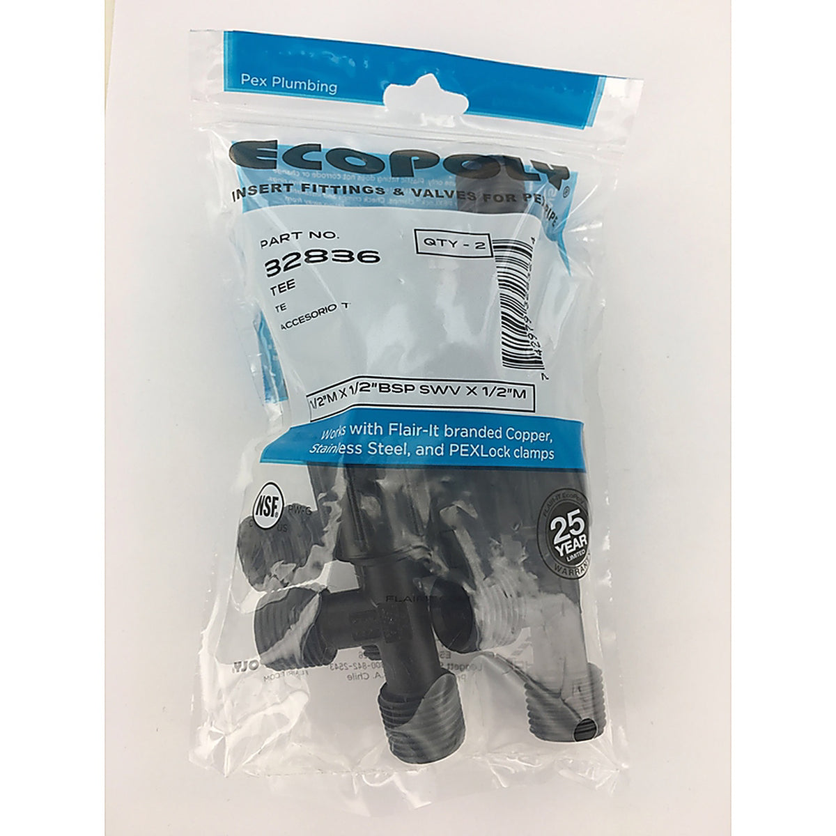 Flair-It - 32836 - Ecopoly 1/2 in. MPT x 1/2 in. Dia. BSP SWV Tee