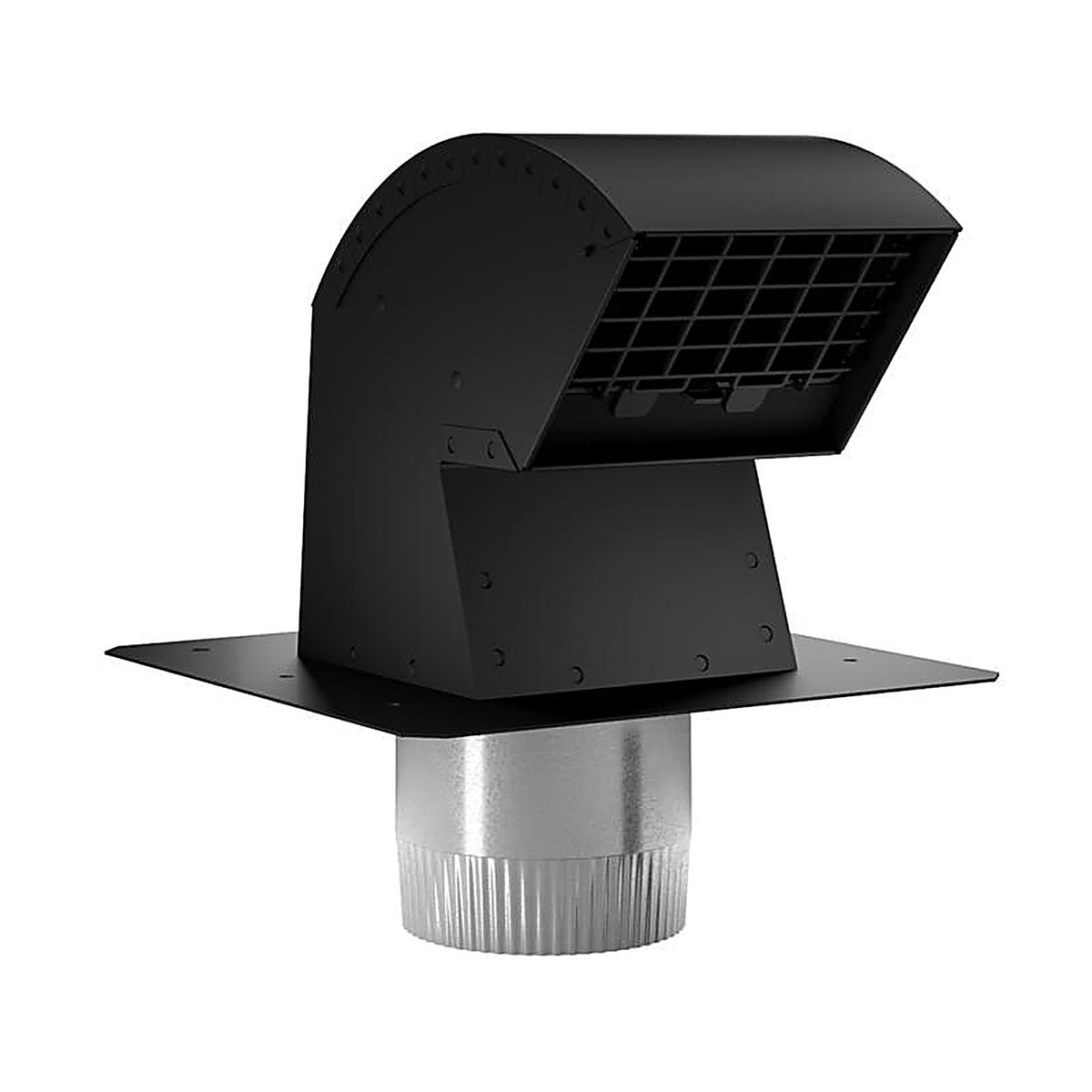 Imperial - VT0640 - R2 9 in. L x 4 in. Dia. Black/Silver Aluminum Roof Cap with Collar