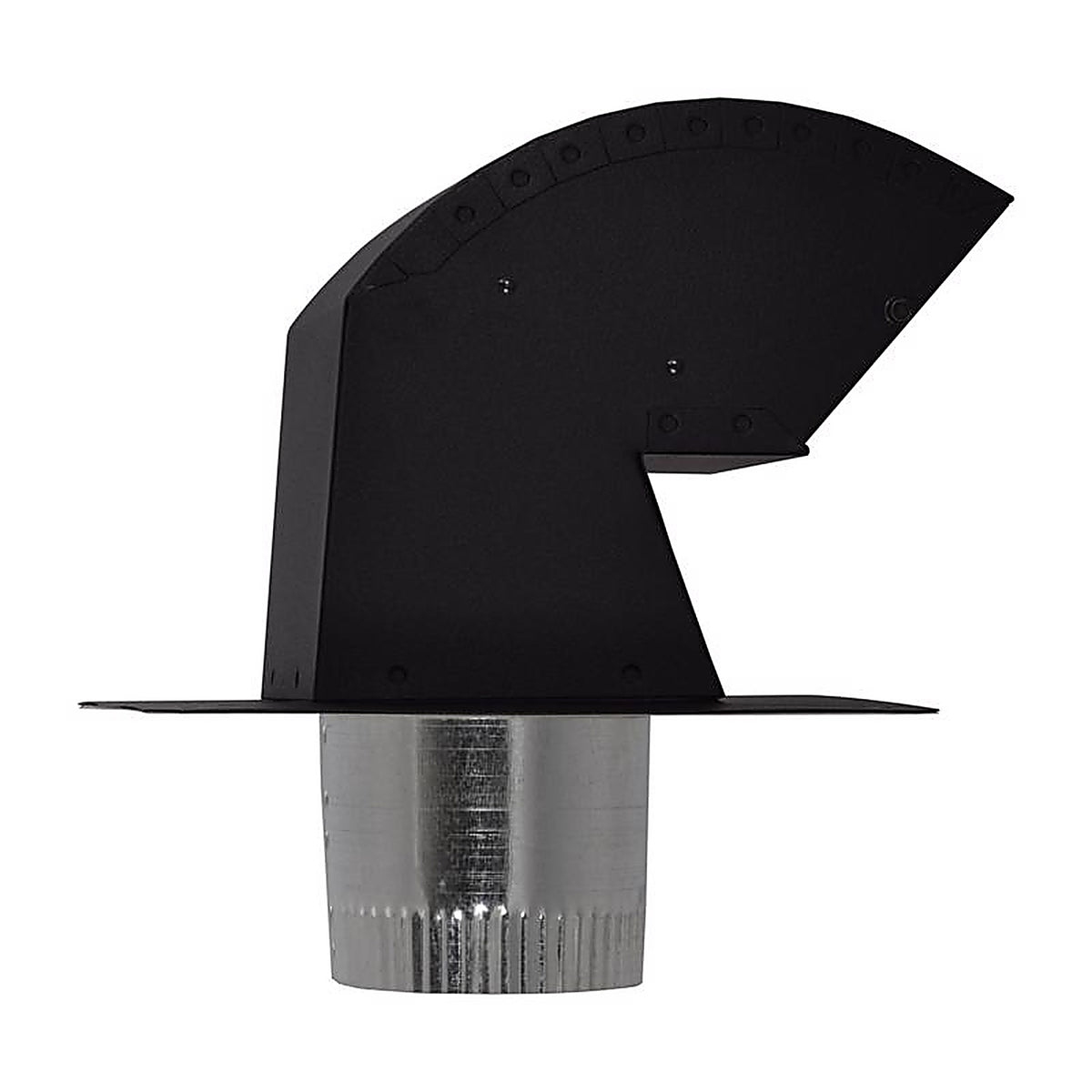 Imperial - VT0640 - R2 9 in. L x 4 in. Dia. Black/Silver Aluminum Roof Cap with Collar