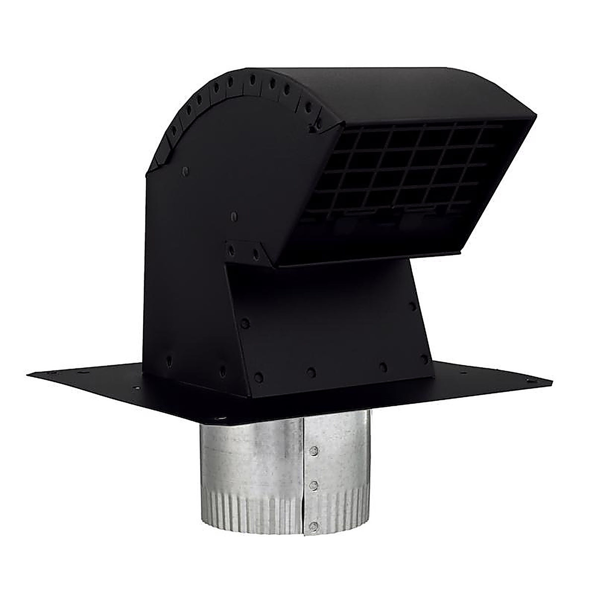 Imperial - VT0640 - R2 9 in. L x 4 in. Dia. Black/Silver Aluminum Roof Cap with Collar