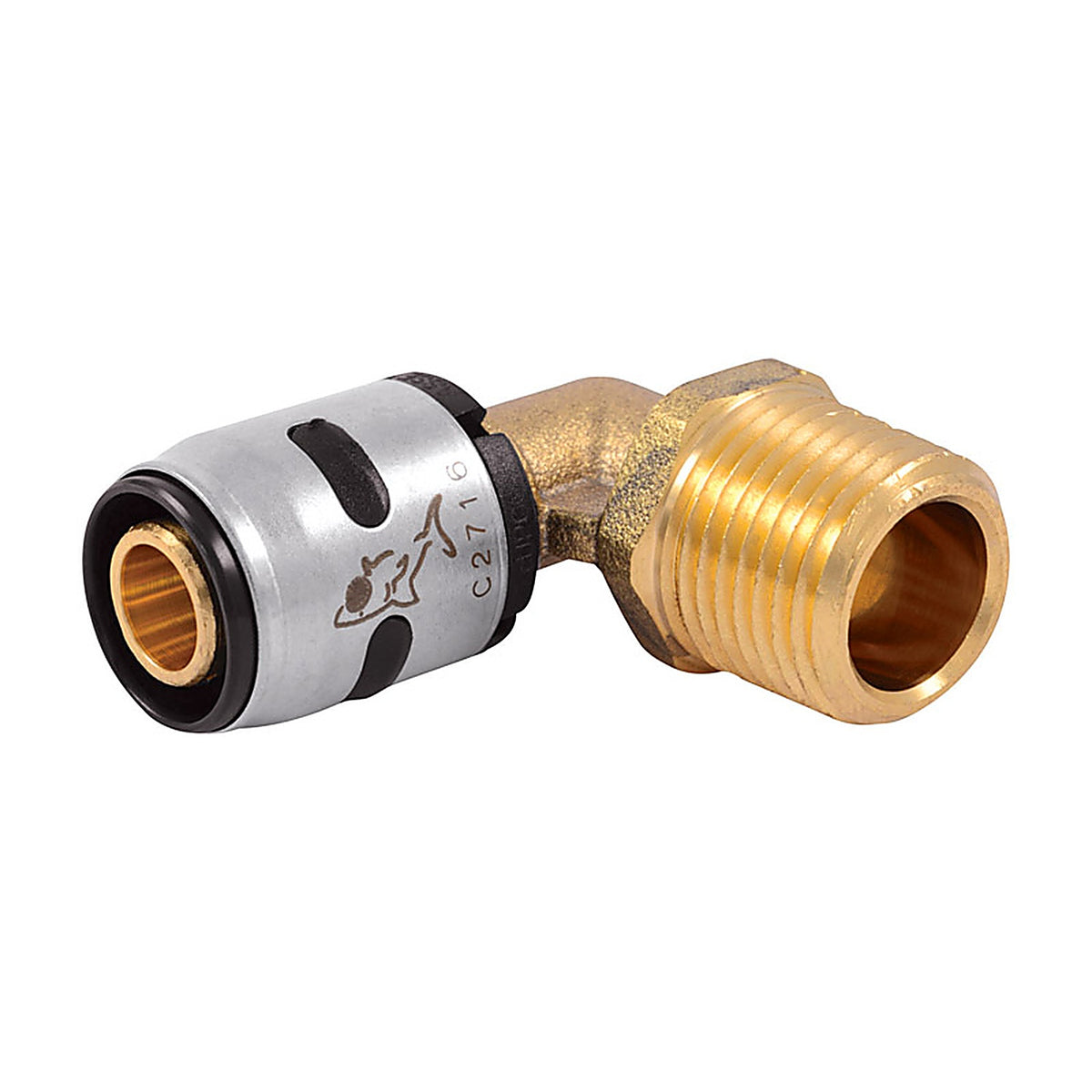 SharkBite - K280A - EvoPEX 1/2 in. Push x 1/2 in. Dia. MPT Brass Elbow