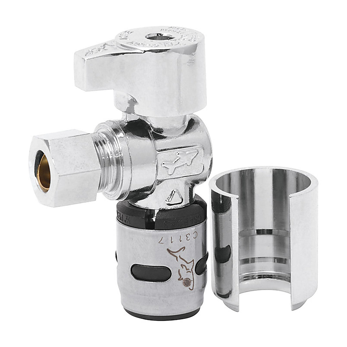 SharkBite - K23036 - EvoPEX 1/2 in. Push x 3/8 in. Dia. Compression Brass Angle Stop