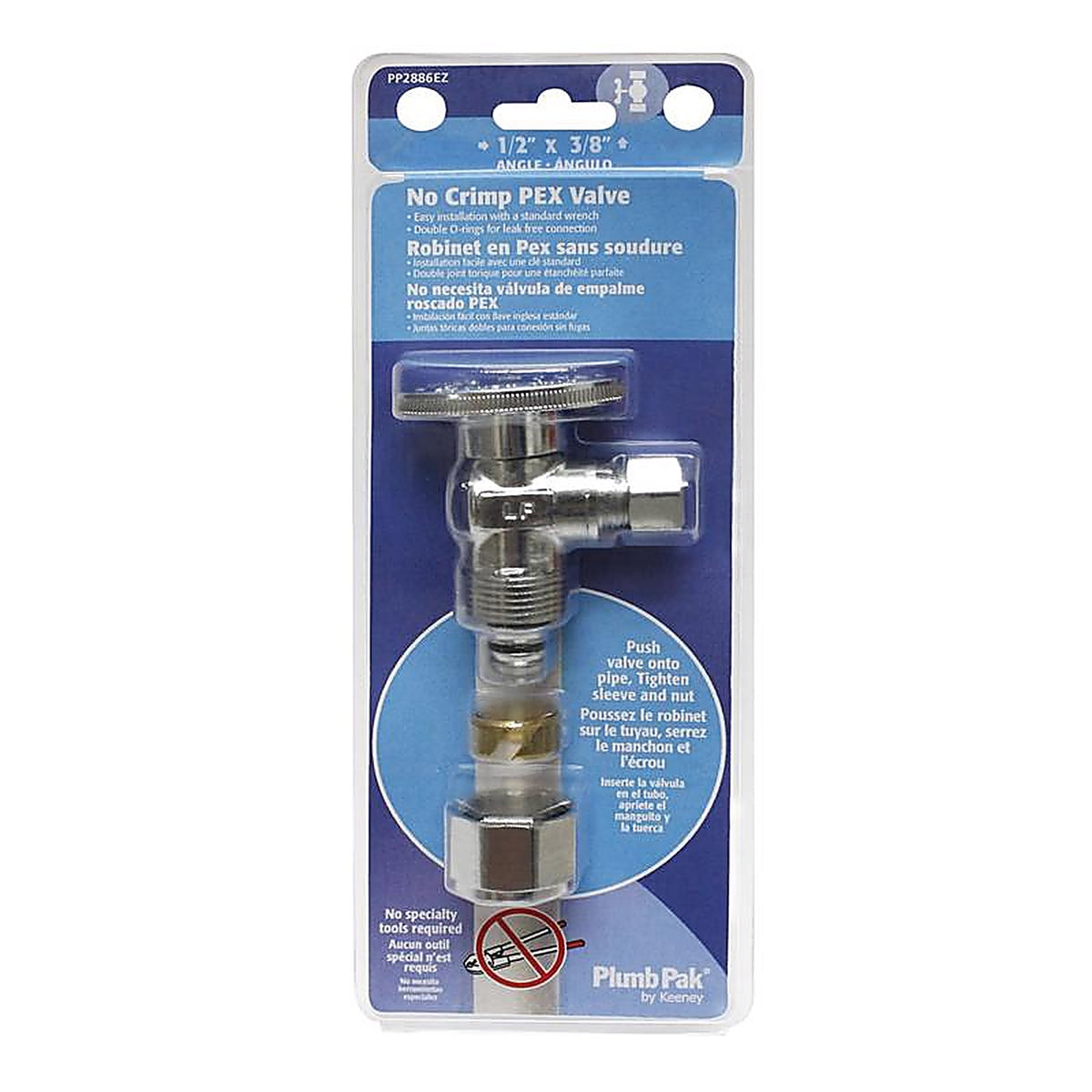 Plumb Pak - PP2886EZ - 1/2 in. Compression x 3/8 in. Compression Brass Angle Valve