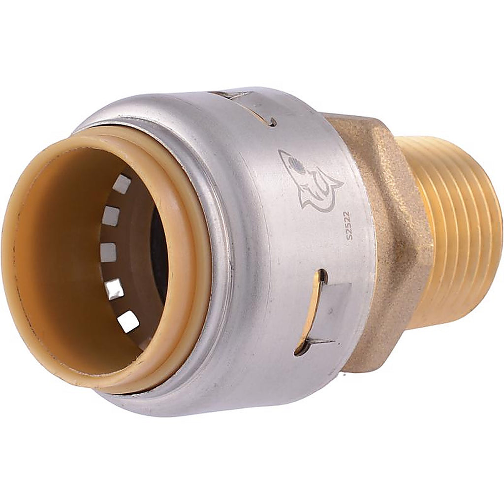 SharkBite - U138LFA - 3/4 in. Push x 1/2 in. Dia. MPT Brass Reducer Connector
