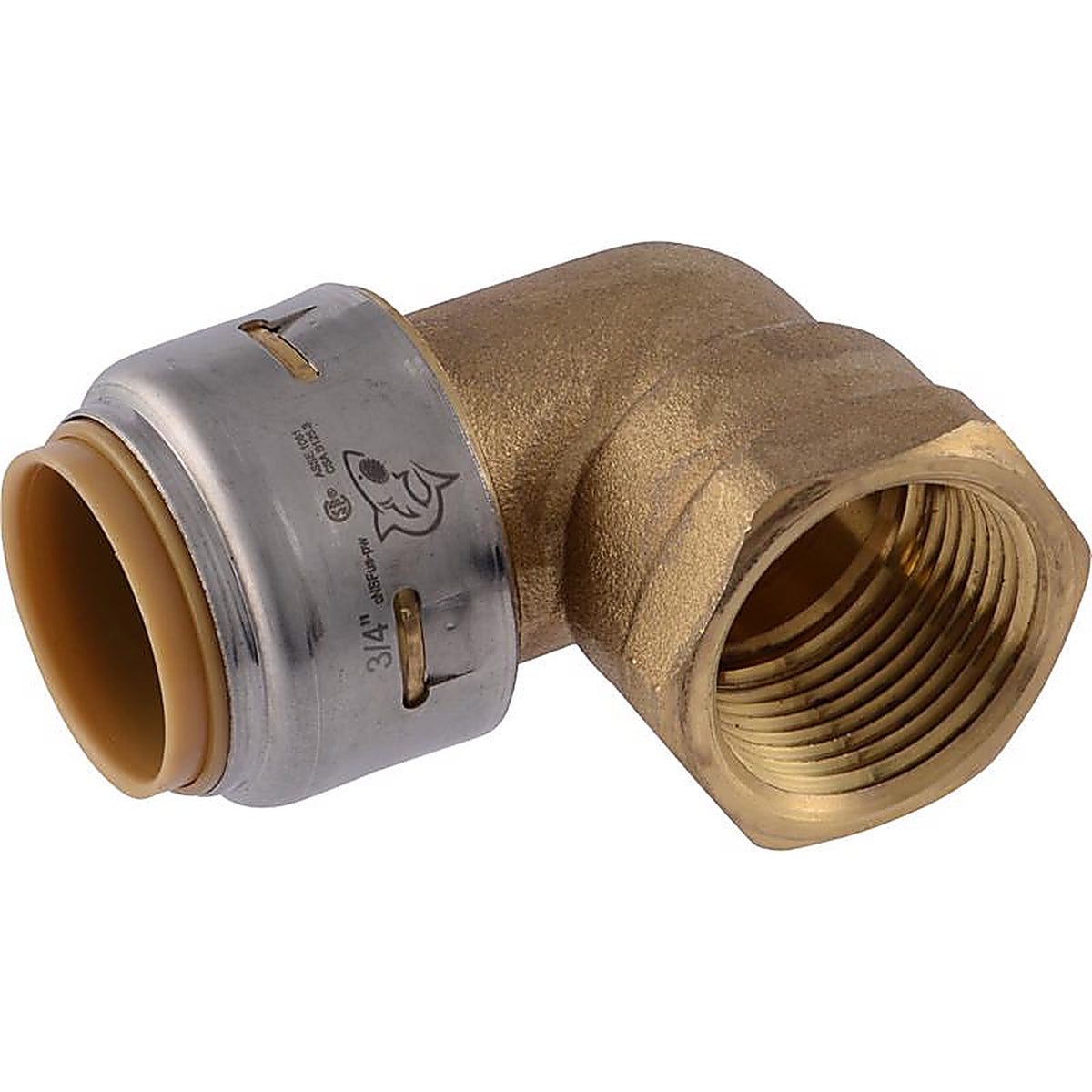 SharkBite - U314LFA - 3/4 in. Push x 3/4 in. Dia. FNPT Brass 90 Degree Elbow