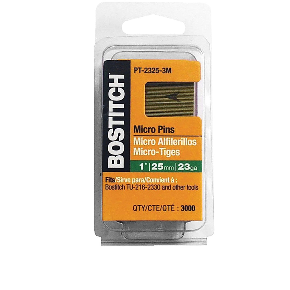 Stanley Bostitch - PT-2325-3M - 1 in. 23 Ga. Angled Strip Micro Pins Smooth Shank 3,000/Pack