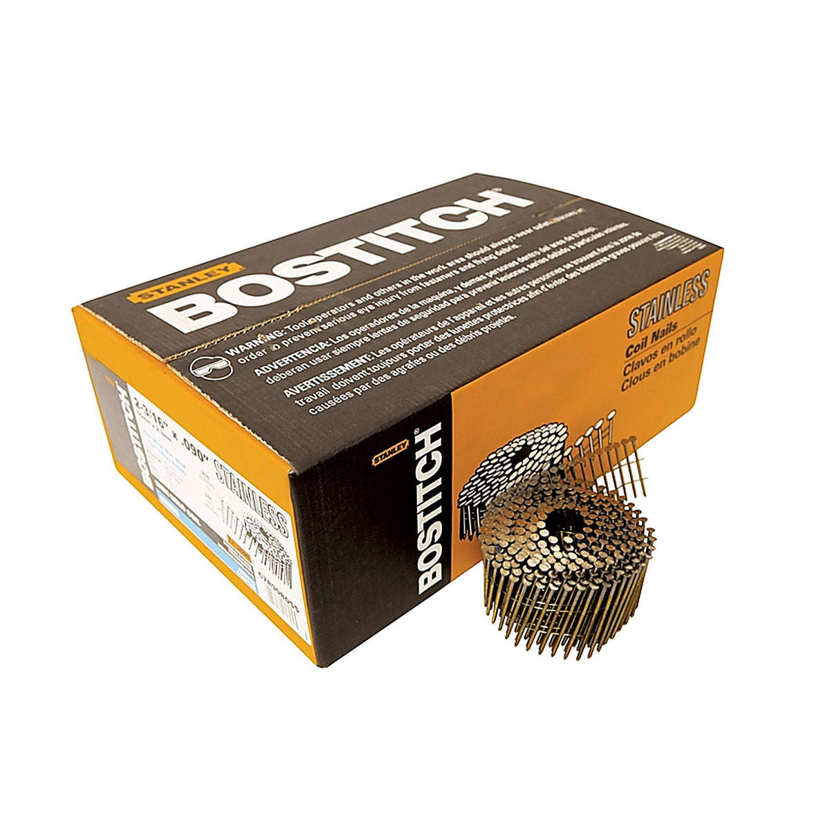 Bostitch - C7R90BDSS - 2-3/16 in. L X 11 Ga. Wire Coil Stainless Steel Siding Nails 15 deg 3,600 pk