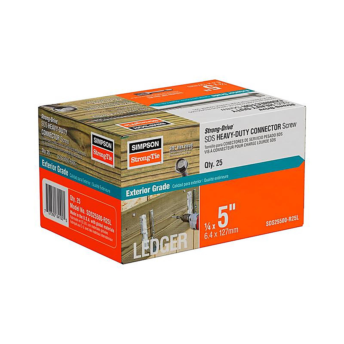 Simpson Strong-Tie - SDS25500-R25L - Strong-Drive No. 3 Sizes X 5 in. L Star Hex Head Structural Screws 1.5 lb 25 pk