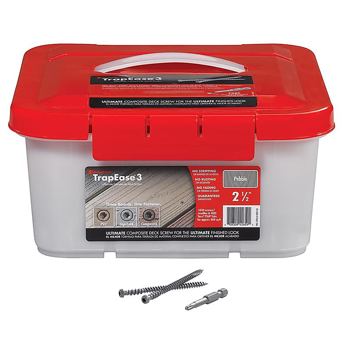 FastenMaster - FMTR3-212-1050S - TrapEase No. 20 X 2-1/2 in. L Gray Torx Ttap Star Head Composite Deck Screws 12 lb 1050