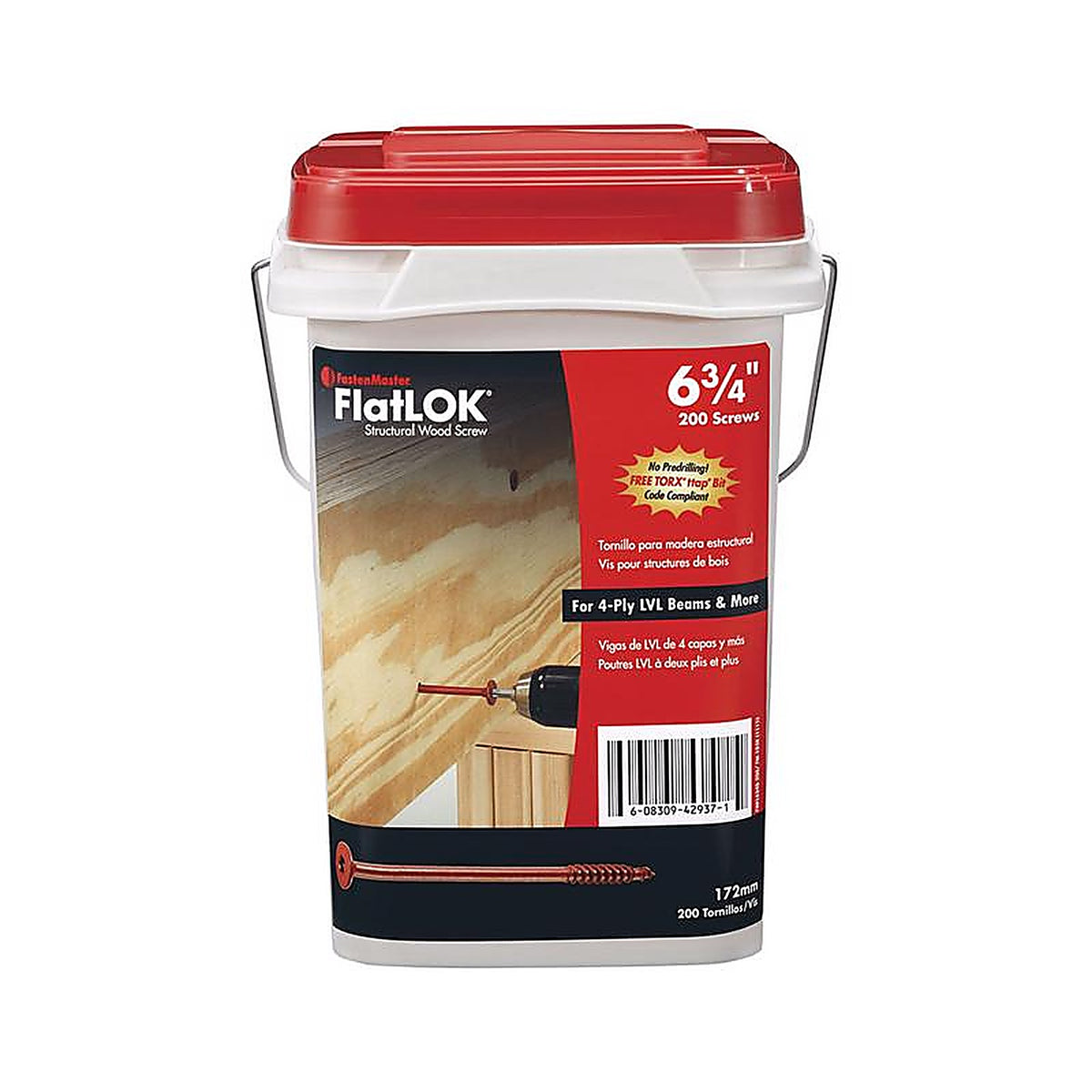 FastenMaster - FMFL634B-200 - FlatLok No. 14 X 6-3/4 in. L Torx Ttap Epoxy Wood Screws 200 pk