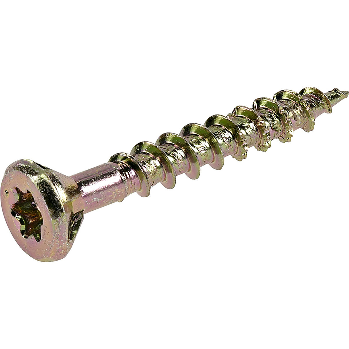 Hillman - 48578 - Power Pro No. 8 x 1-1/4 in. L Star Yellow Zinc Wood Screws 1 lb. - 242/Pack