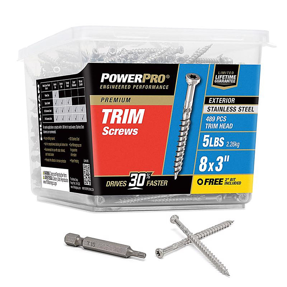 Hillman - 48646 - Power Pro No. 8 x 3 in. L Star Ceramic Screws 5 lb. - 515/Pack