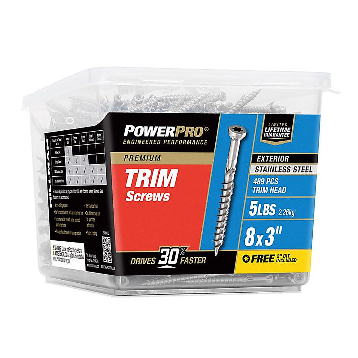 Hillman - 48646 - Power Pro No. 8 x 3 in. L Star Ceramic Screws 5 lb. - 515/Pack
