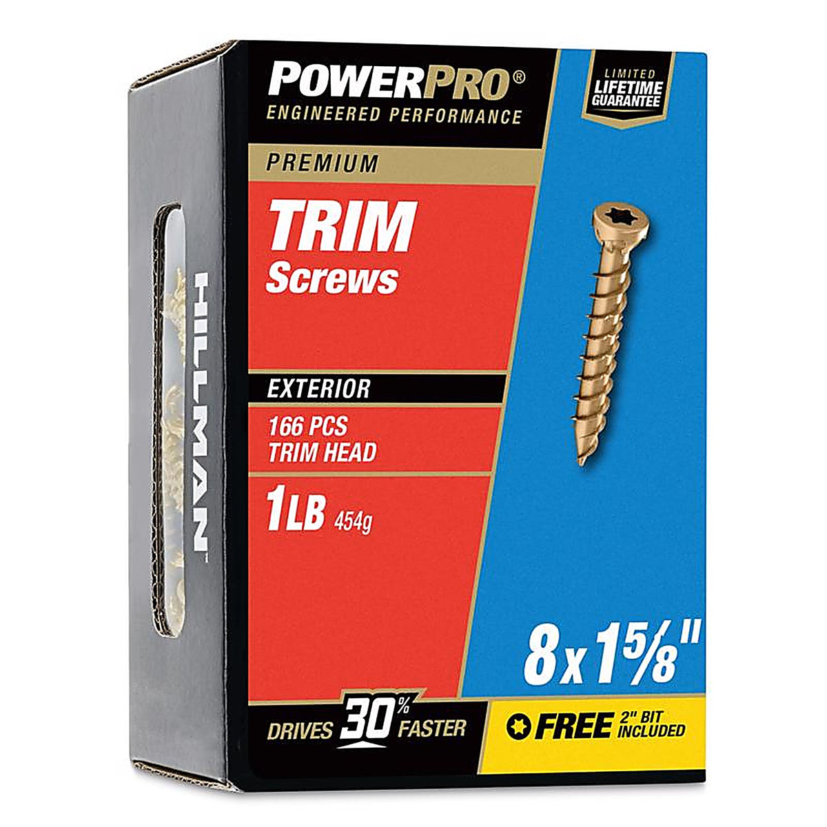 Hillman - 48630 - Power Pro No. 8 x 1-5/8 in. L Star Bronze Ceramic Trim Screws 1 lb. - 195/Pack