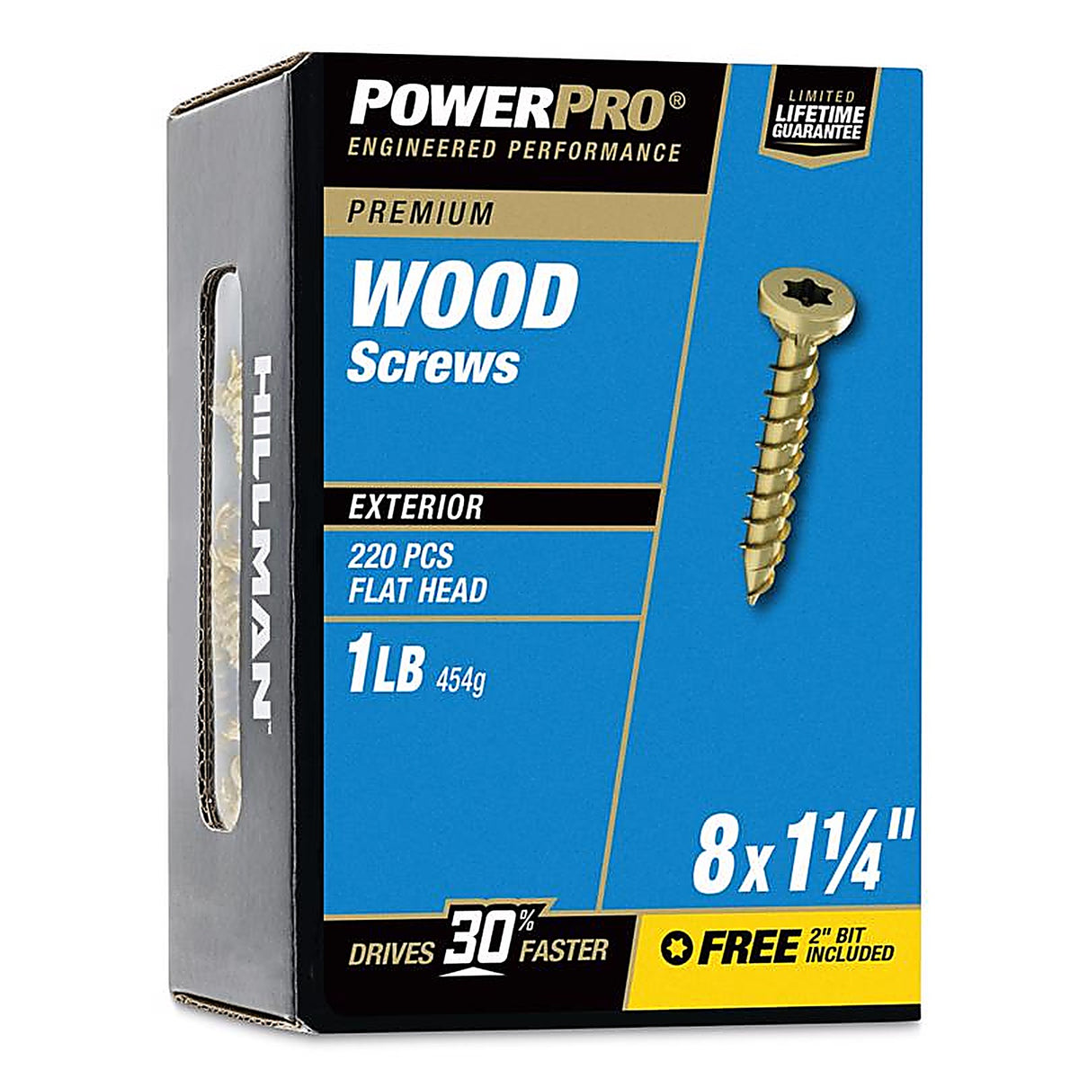 Hillman - 48594 - Power Pro No. 8 x 1-1/4 in. L Star Bronze Ceramic Wood Screws 1 lb. - 242/Pack