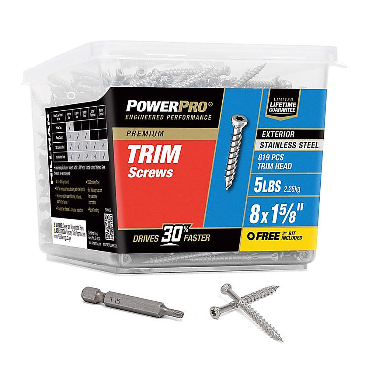 Hillman - 48643 - Power Pro No. 8 x 1-5/8 in. L Star Bronze Ceramic Screws 5 lb. - 1000/Pack