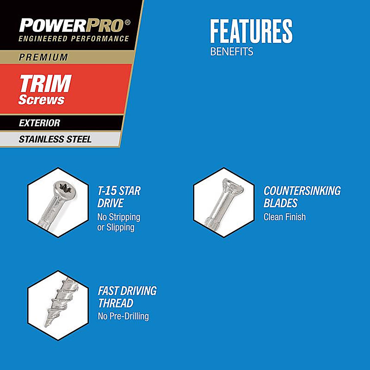 Hillman - 48643 - Power Pro No. 8 x 1-5/8 in. L Star Bronze Ceramic Screws 5 lb. - 1000/Pack
