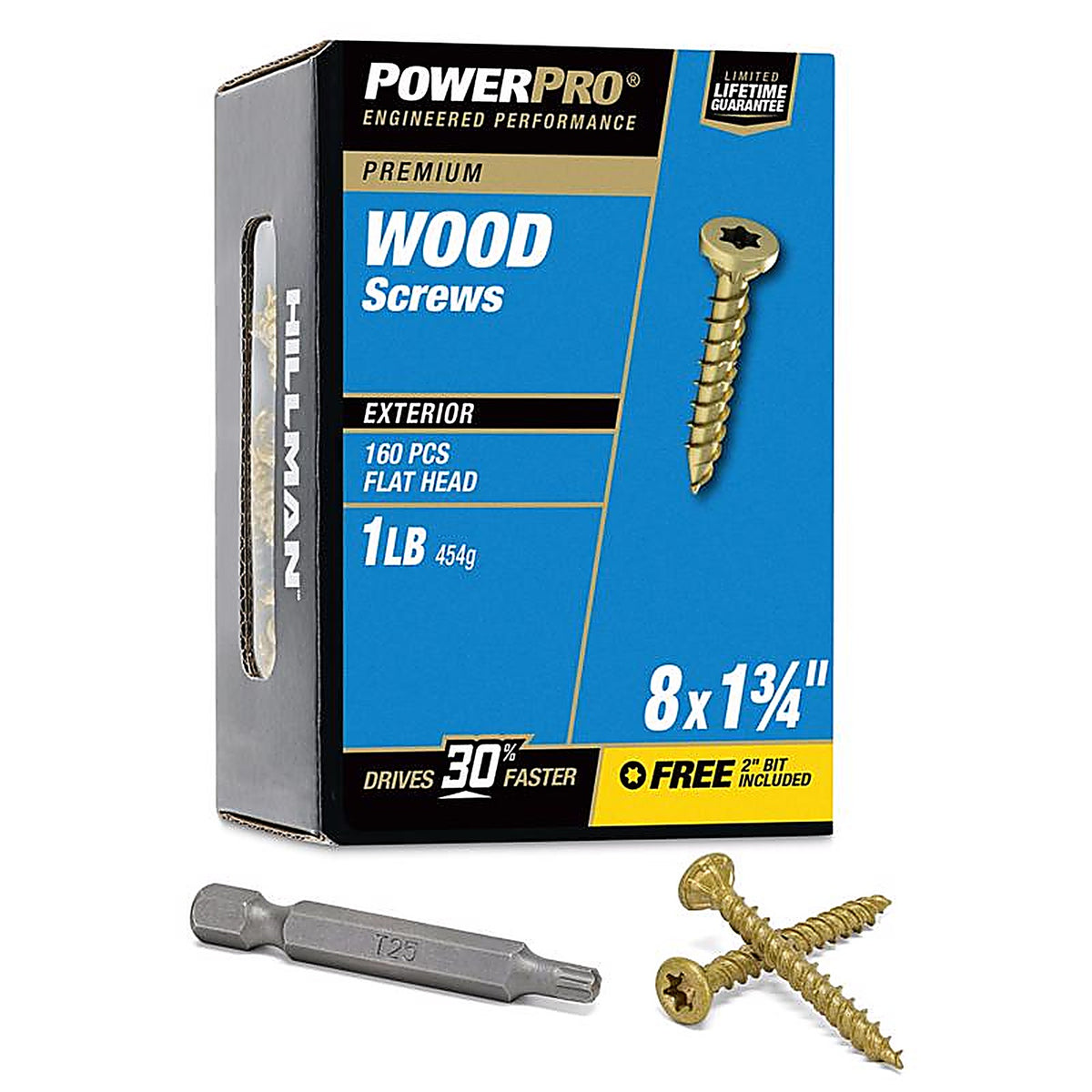 Hillman - 48596 - Power Pro No. 8 x 1-3/4 in. L Star Bronze Ceramic Wood Screws 1 lb. - 175/Pack