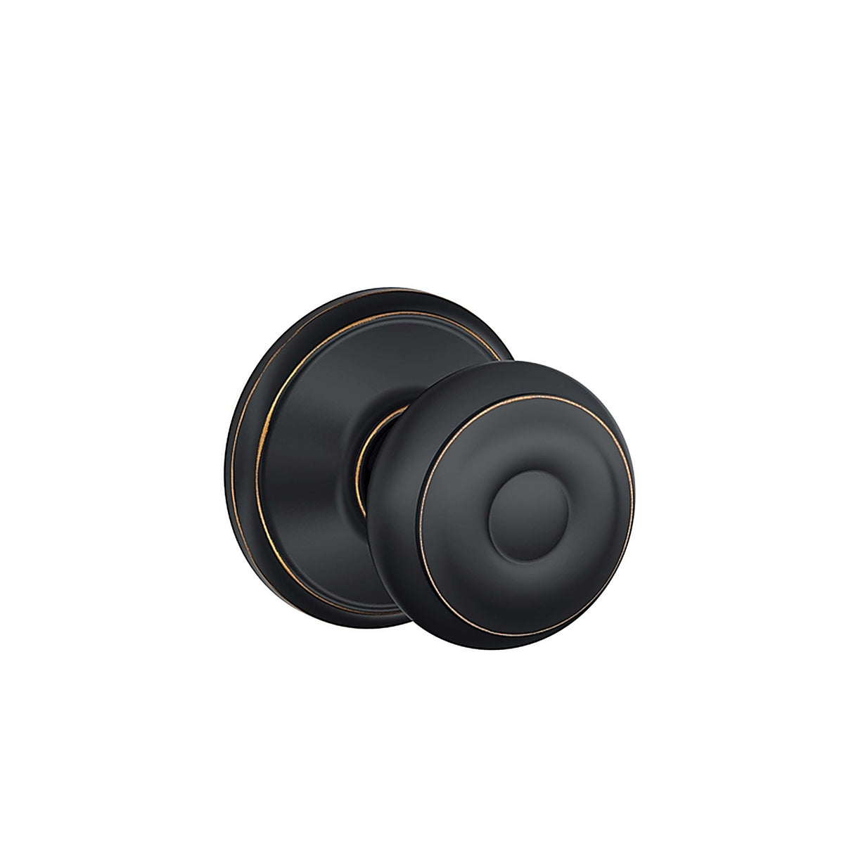 Schlage - F10GEO716 - Georgian Aged Bronze Passage Door Knob Right or Left Handed
