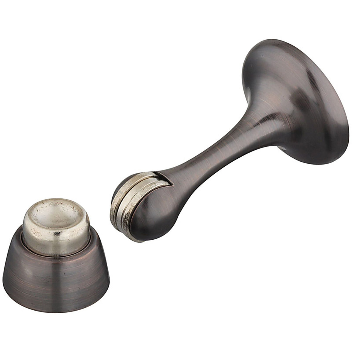 National Hardware - N337-162 - 3 in. W Zinc w/Steel Antique Bronze Magnetic Door Stop Mounts to door and wall