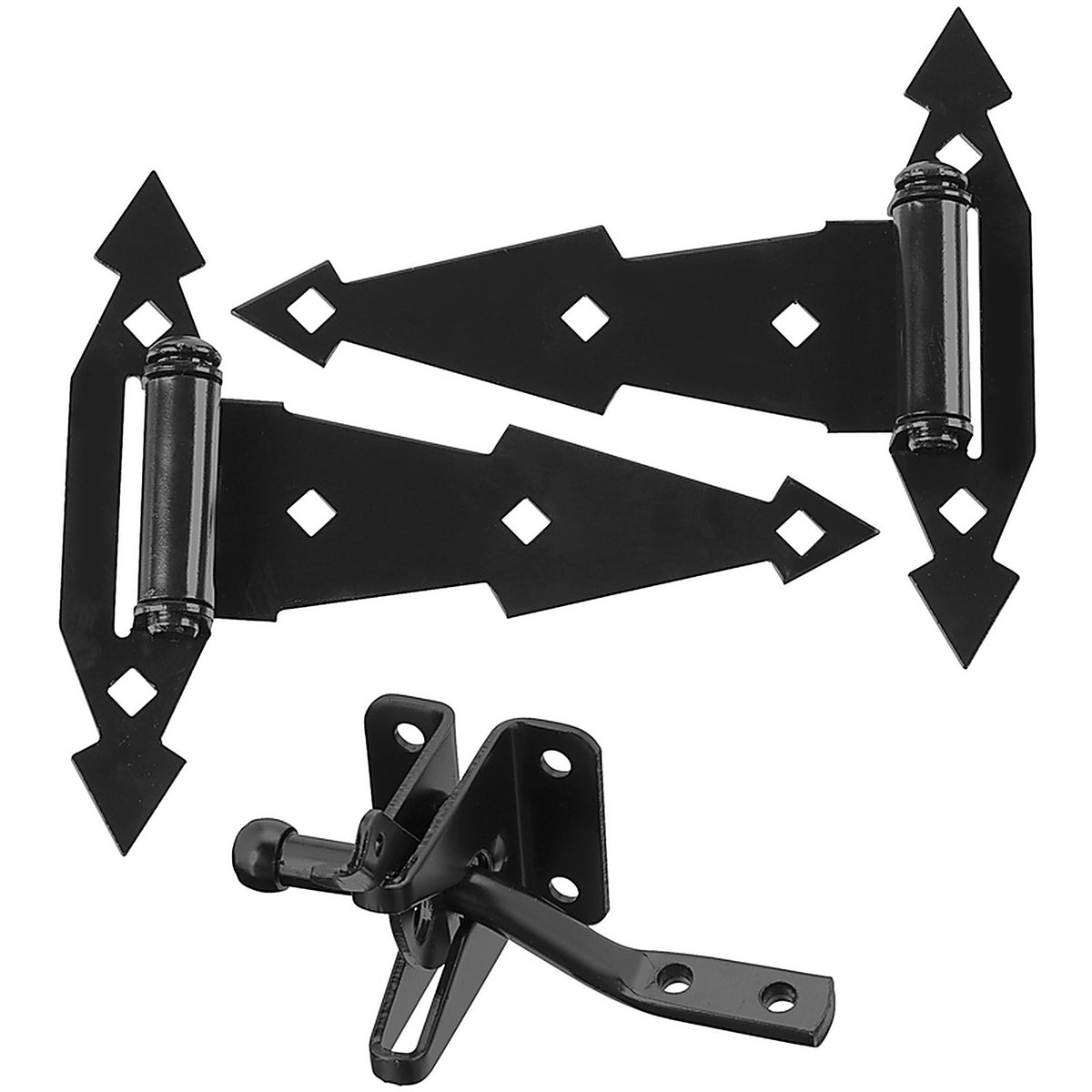National Hardware - N243-899 - 8 in. L Black Steel Gate Hardware Kit - 1/Pack