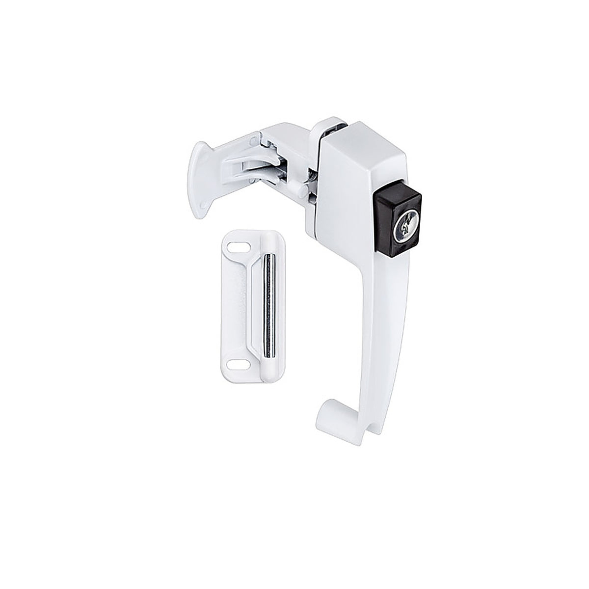 National Hardware - N213-124 - White Zinc Push Button Keyed Latch 1 pk