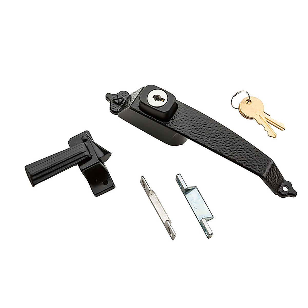 National Hardware - N100-031 - Black Zinc Push Button Keyed Latch 1 pk