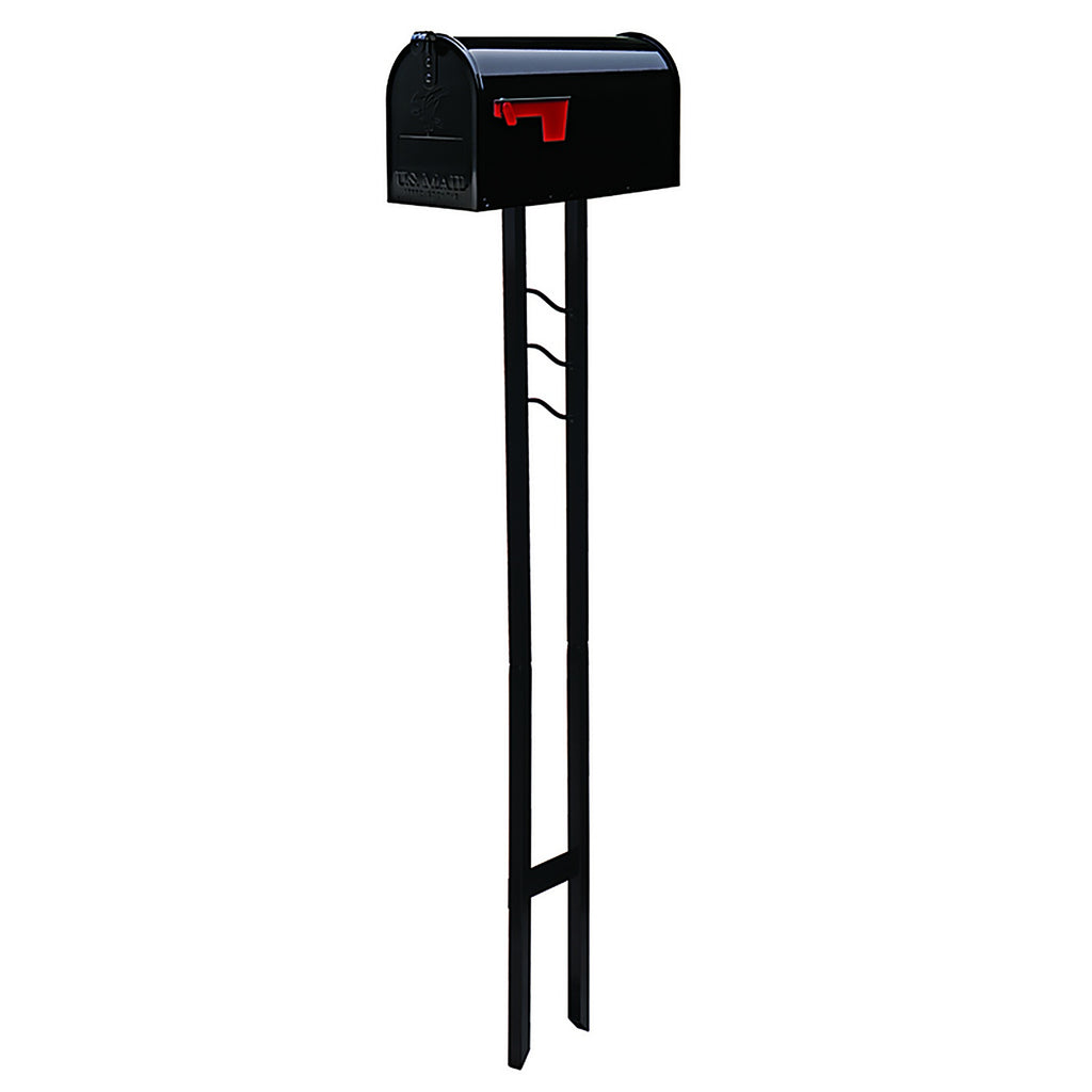 Gibraltar - MC11KIT0B - Mailbox-To-Go Classic Galvanized Steel Post Mount Black Mailbox