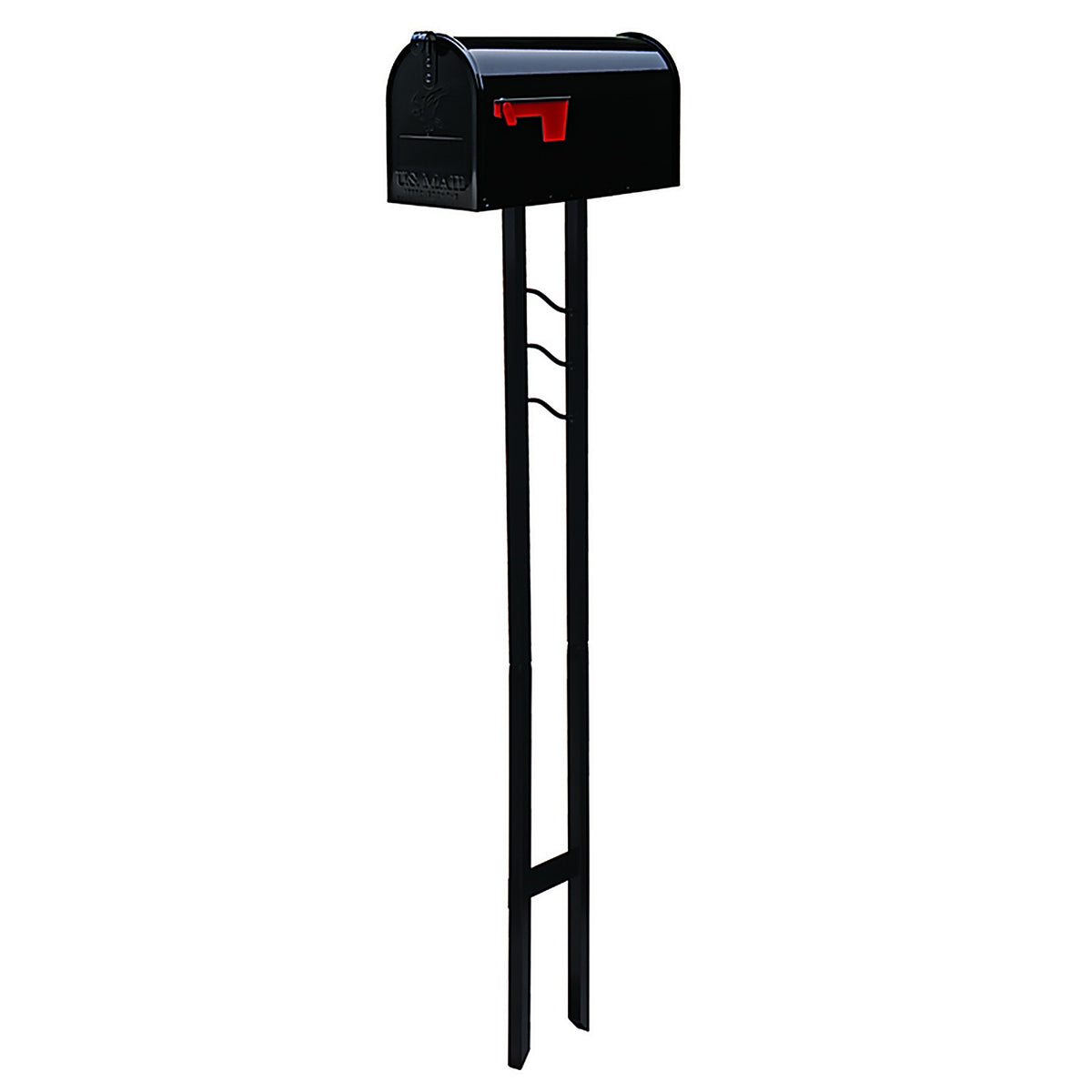 Gibraltar - MC11KIT0B - Mailbox-To-Go Classic Galvanized Steel Post Mount Black Mailbox