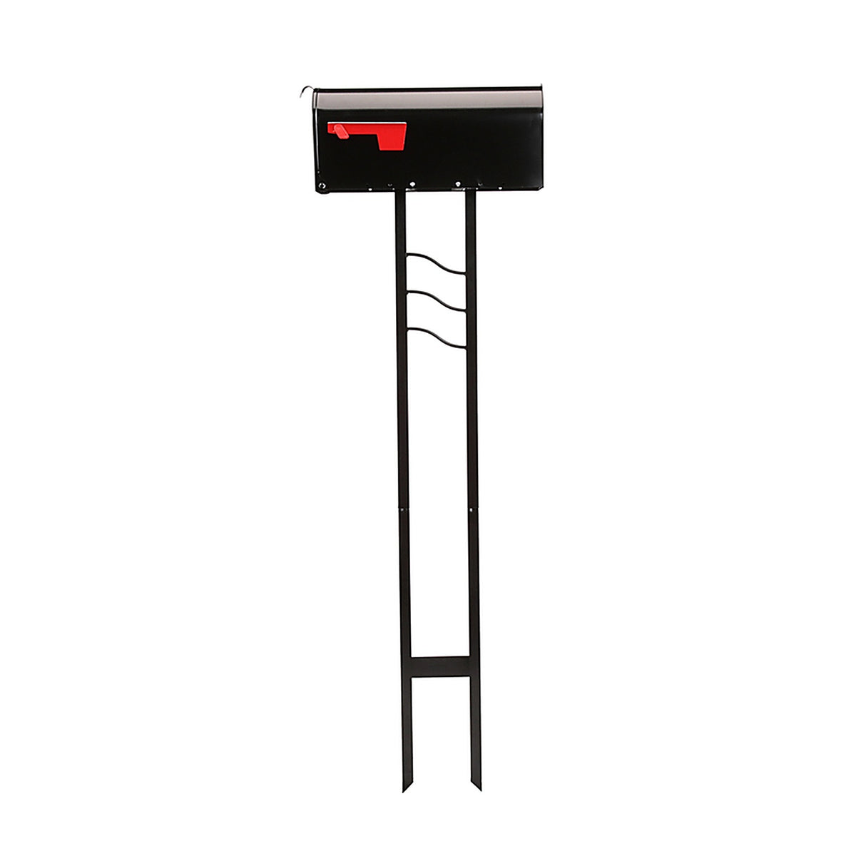 Gibraltar - MC11KIT0B - Mailbox-To-Go Classic Galvanized Steel Post Mount Black Mailbox