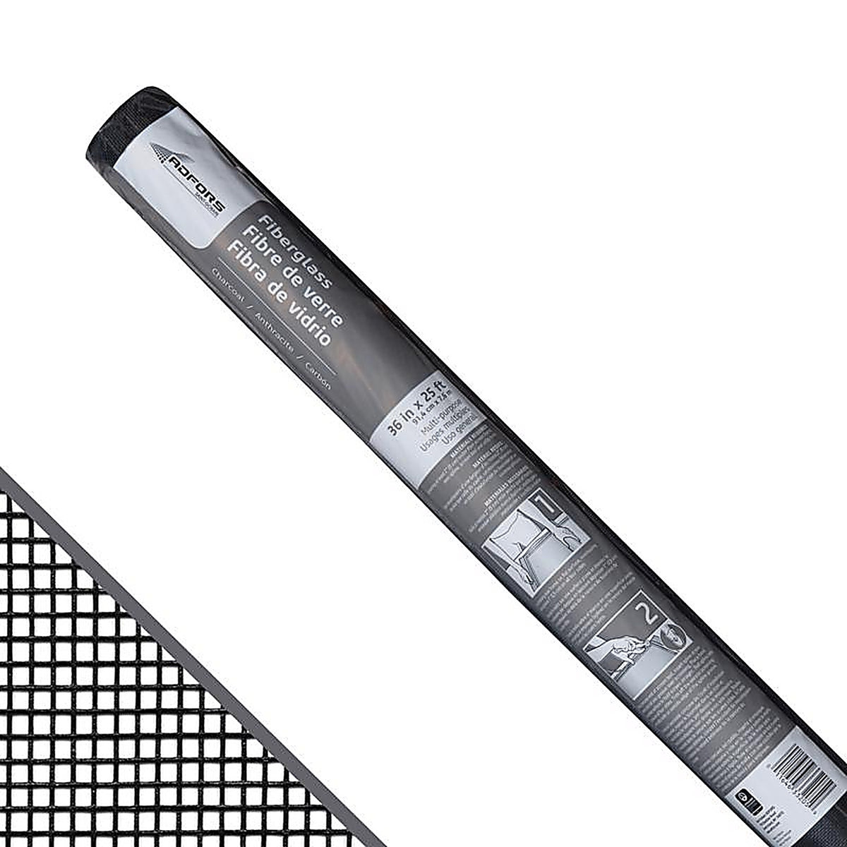 Saint-Gobain - FCS8555-M - 36 in. W X 25 ft. L Charcoal Fiberglass Insect Screen Cloth