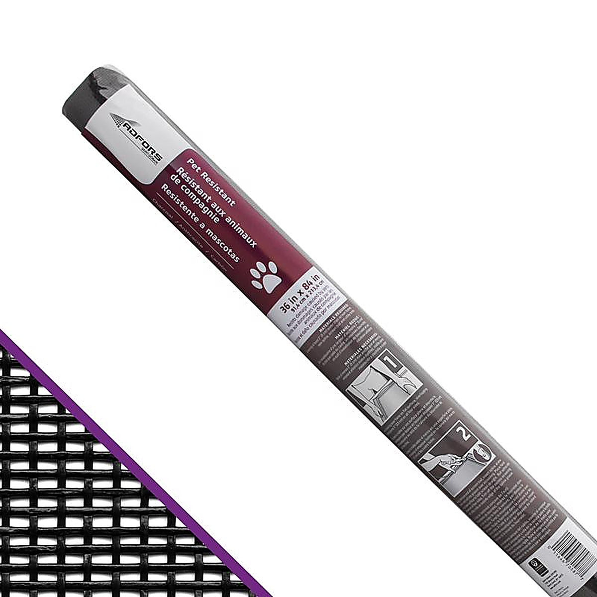 Saint-Gobain - FCS10389-M - Pet Resistant 36 in. W X 7 ft. L Charcoal Polyester Pet Screen Cloth